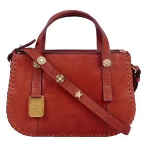 Top Zip Closure Leather Womens Casual HandBag